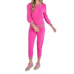 NEW EMILY MCCARTHY julia sweater in rose monogram knit